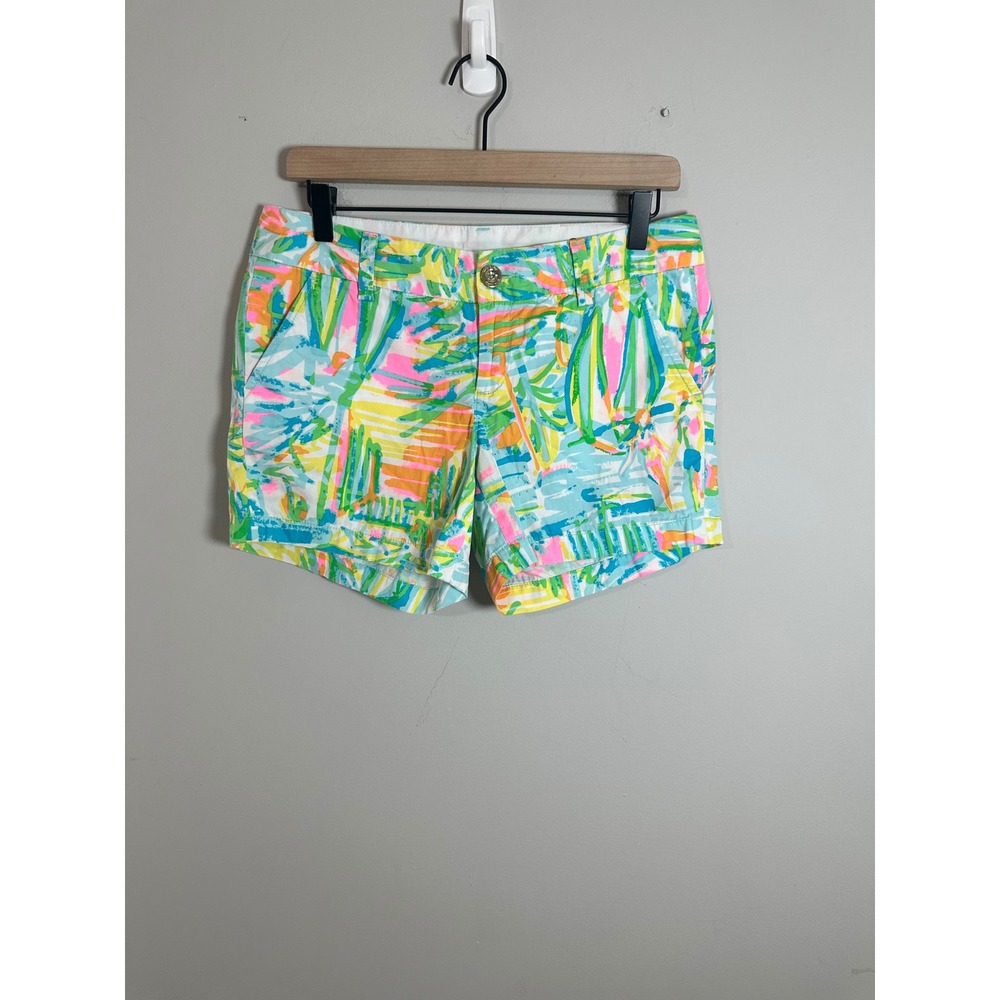Lilly Pulitzer Callahan Shorts Womens 2 Multicolored Abstract 5" Inseam Cotton